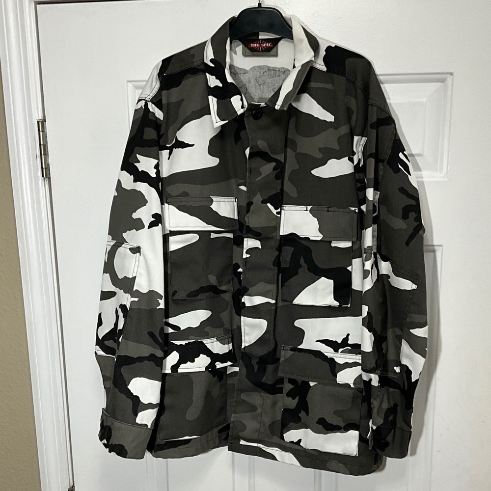 Tru-Spec Mens Urban Camo Tactical Field Jacket Large Regular BDU Coat